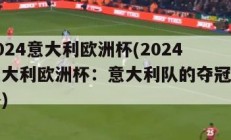 2024意大利欧洲杯(2024意大利欧洲杯：意大利队的夺冠之路)