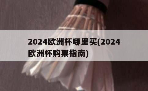 2024欧洲杯哪里买(2024欧洲杯购票指南)