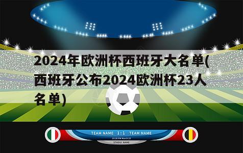 2024年欧洲杯西班牙大名单(西班牙公布2024欧洲杯23人名单)